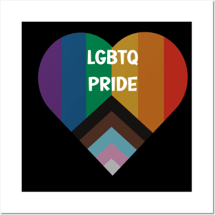 LGBTQ Pride Love Heart T-Shirt - Pride Flag Top - Celebratory Gay Rights Clothing - Perfect Pride Month Gift Posters and Art